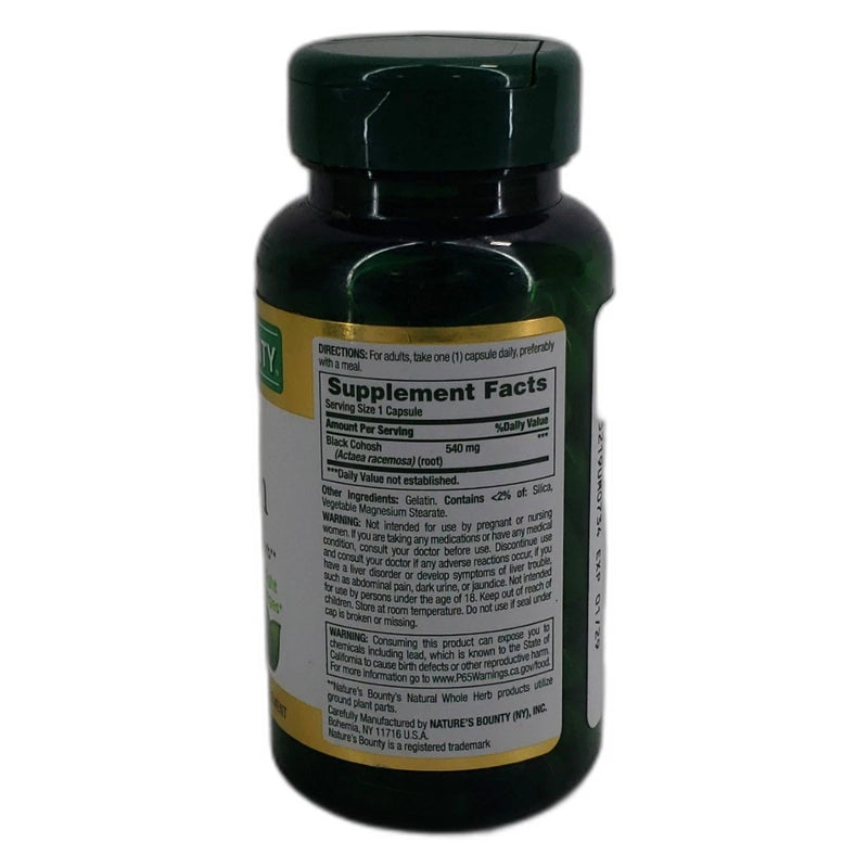 Nature's Bounty Black Cohosh Capsules Herbal 500 Total Exp 01/29 Pack of 5 New