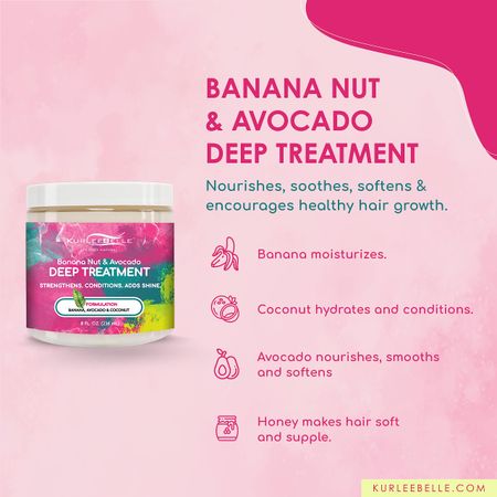 Kurlee Belle Banana Nut & Avocado Deep Treatment, 8 fl oz, All Hair Type, Moisturizing, Unisex 3