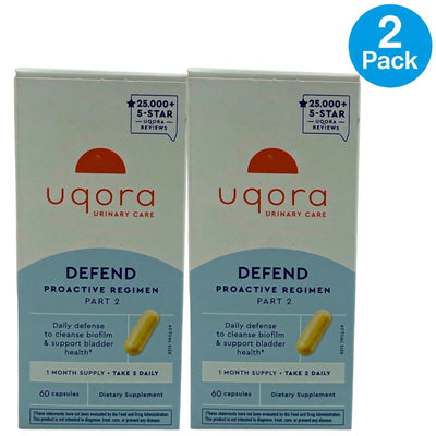 Uqora Defend Proactive Regimen Part 2 Urinary Health Support 60 Capsules 2 Pack