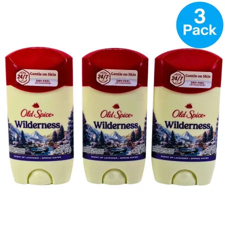 Old Spice Wilderness Antiperspirant 2.6oz 3 Pack EXP 07/2027 New