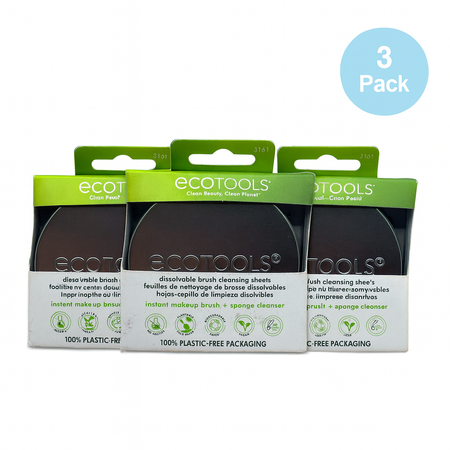 EcoTools Brush Cleansing Sheets 3161 3 Pack Dissolvable Sheets New