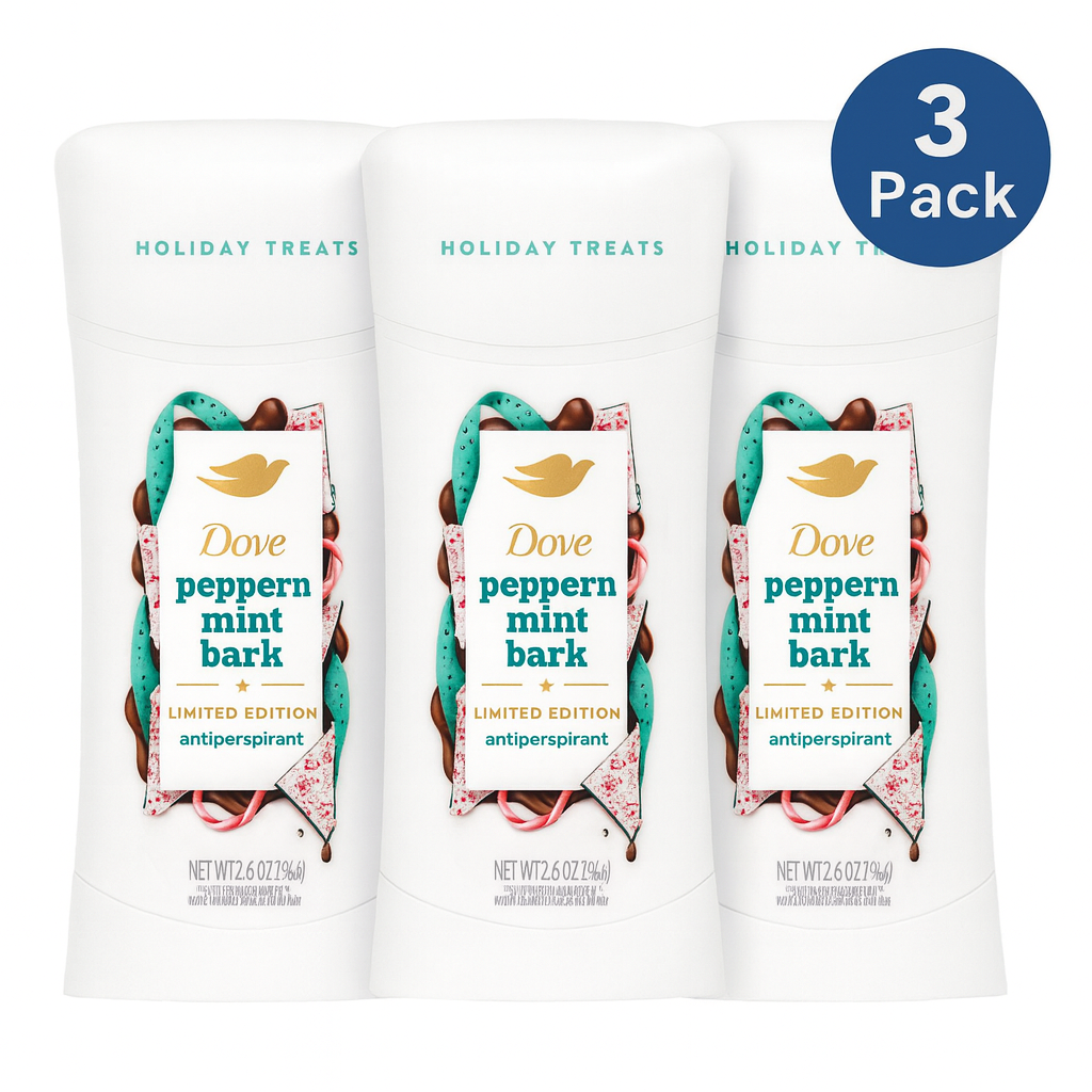 Dove Peppermint Bark Antiperspirant 2.6 oz (3 Pack) Limited Edition New 1