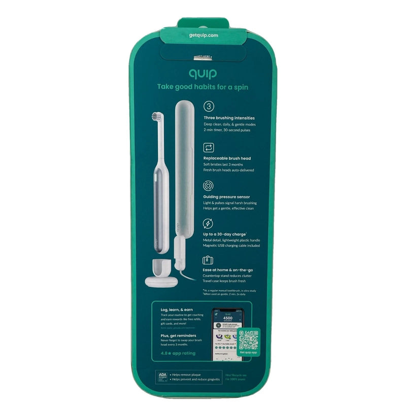 Quip 360 Oscillating Toothbrush 2 Pack New