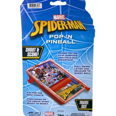 Marvel Spider-Man Pop 'N Pinball Handheld Game Travel Size JA-RU 3 Pack