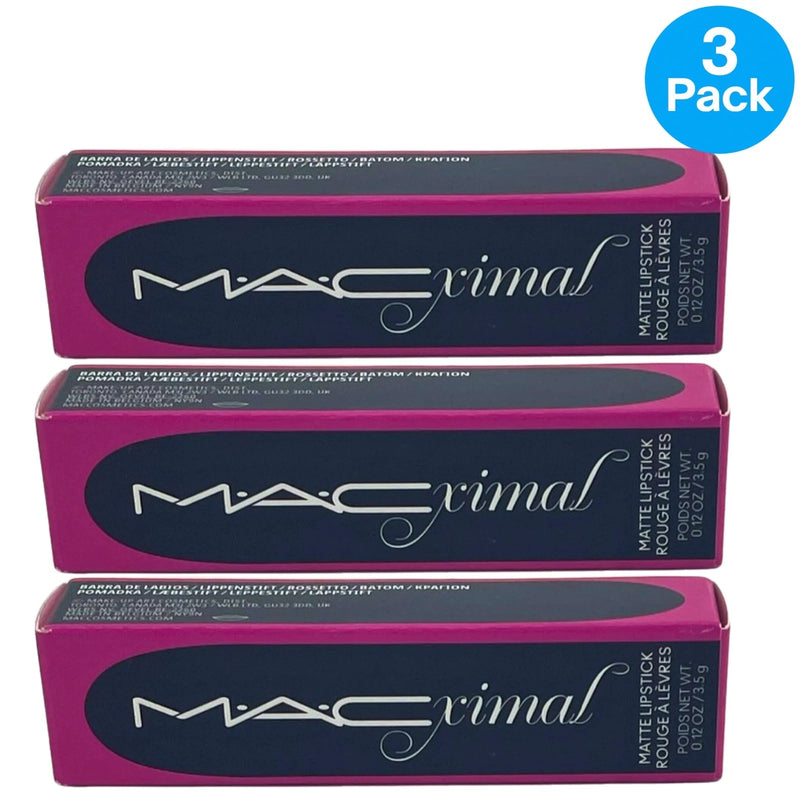 MAC Macximal Matte Lipstick 601 Candy Yum-Yum Lip Color 0.12 oz 3 Pack New