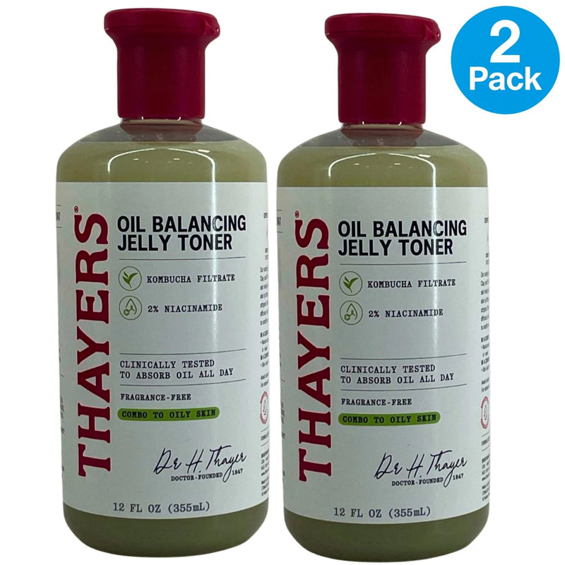 Thayers Oil Balancing Jelly Toner Kombucha 2% Niacinamide 12 oz 2 Pack New