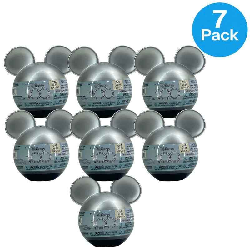 Disney 100 Years of Wonder Collectible Mini Figure Blind Capsule 7 Pack Lot New