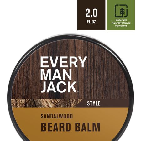 Every Man Jack Beard Balm - Moisturize and Style Beard - Light Sandalwood Scent - 2oz 1