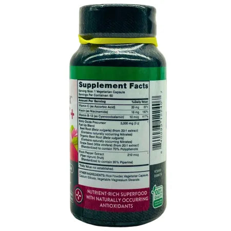 Nature’s Truth Nitric Oxide Max Beet Root+ Nitrates 60 Caps – 1 Pack – New