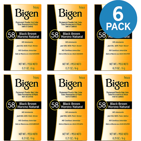 Bigen Black Brown Powder Hair Color 0.21oz 6 Pack New