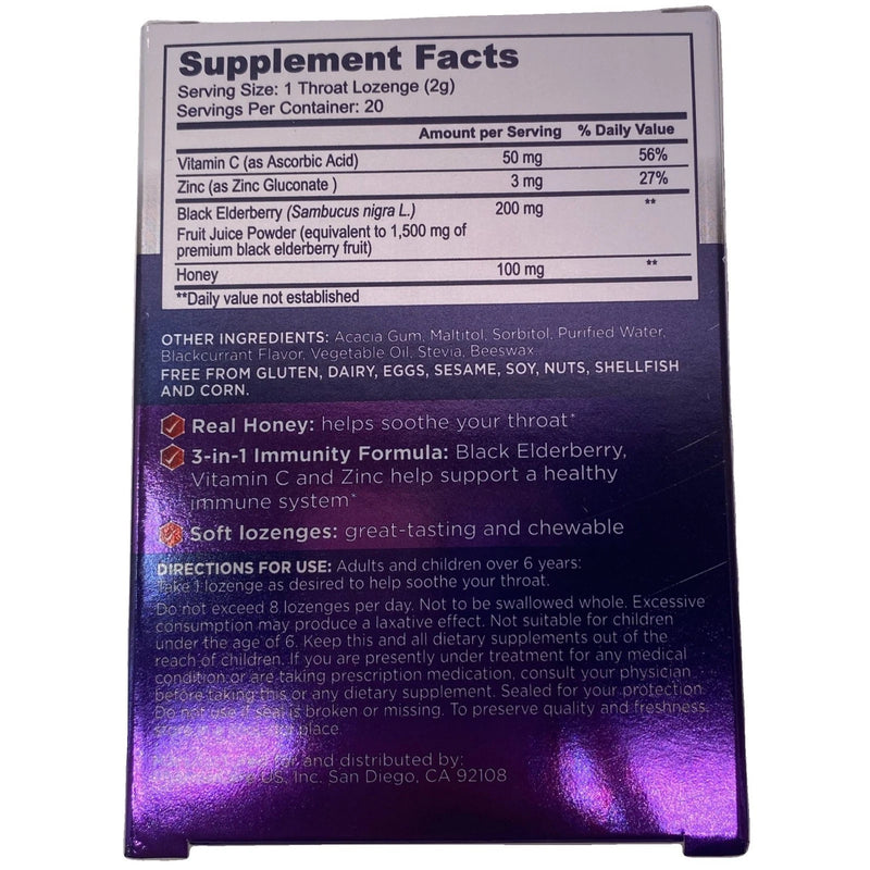 Sambucol Black Elderberry Throat Lozenges 20 Ct 4 Pack New EXP 05/28