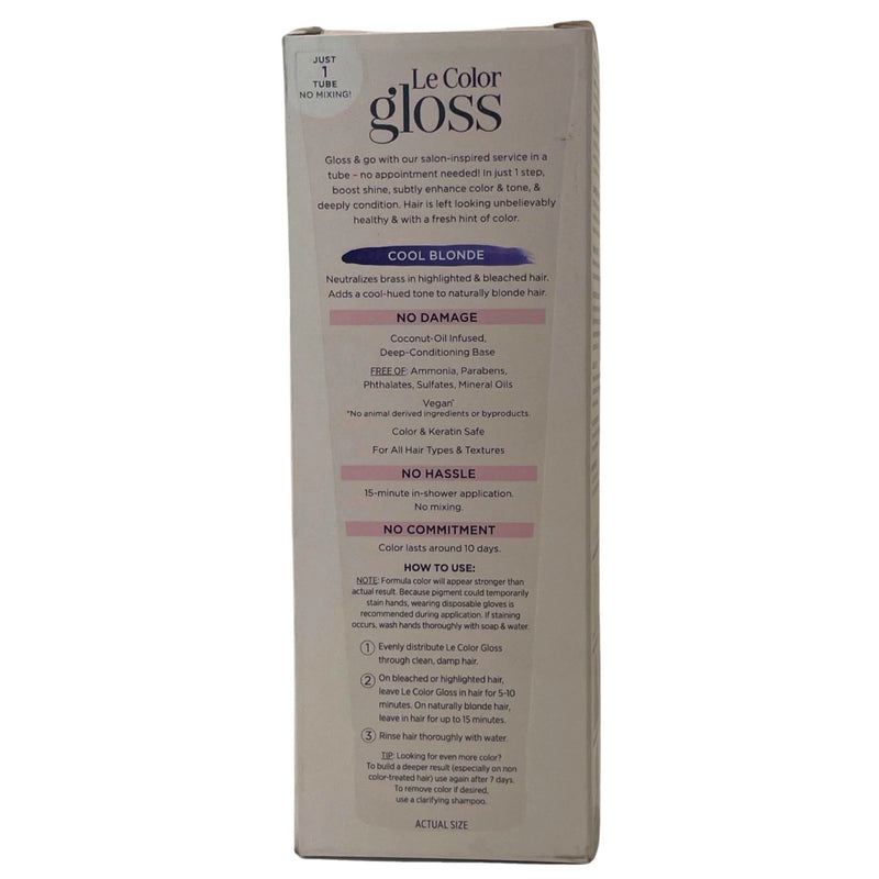 L'Oreal Paris Le Color Gloss One Step Toning Gloss Cool Blonde 4.0oz 4 Pack New