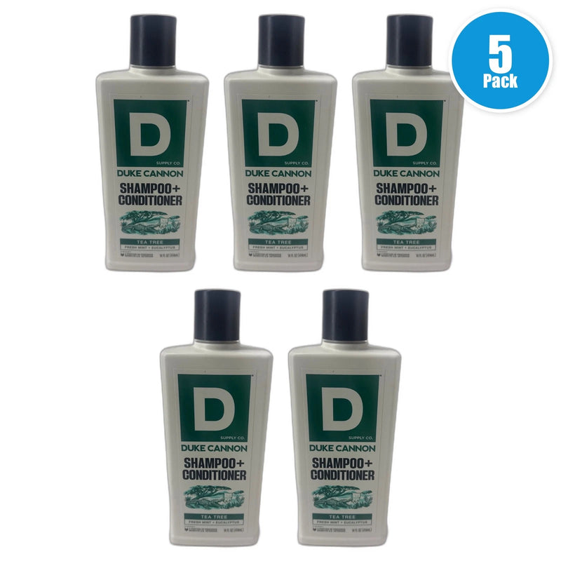 Duke Cannon Tea Tree 2-in-1 Shampoo Conditioner 14 Fl Oz Pack of 5 New