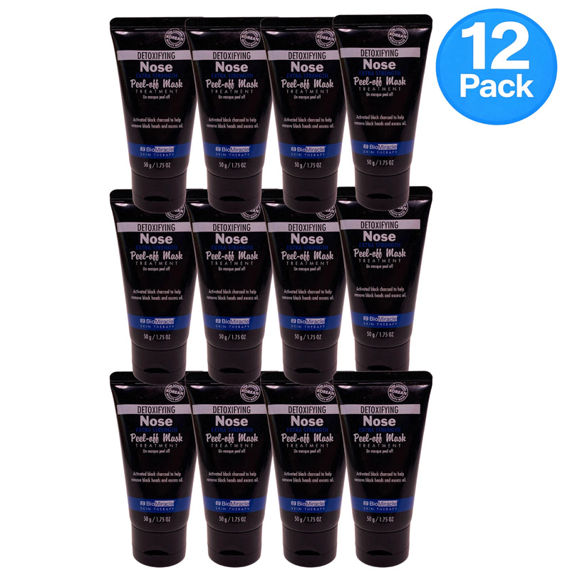BioMiracle Detoxifying Nose Extra Strength Peel-off Mask Charcoal 1.75 oz 12 Pac