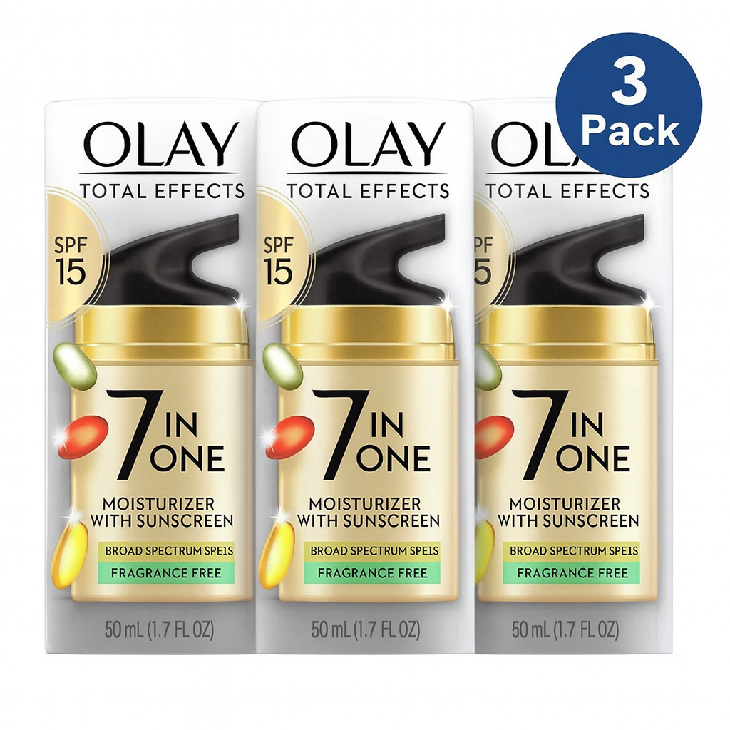 Olay Total Effects 7 in One Moisturizer SPF 15 Fragrance Free 1.7 oz 3 Pack New 1