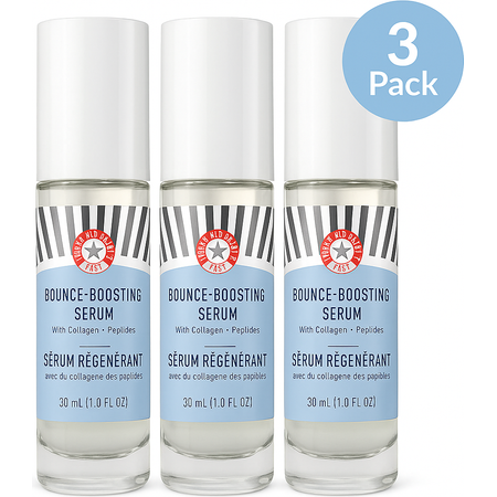 3 Pack First Aid Beauty Bounce-Boosting Serum 1 oz With Collagen + Peptides New