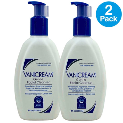 Vanicream Gentle Facial Cleanser for Sensitive Skin Fragrance Free Pump 2 Pack