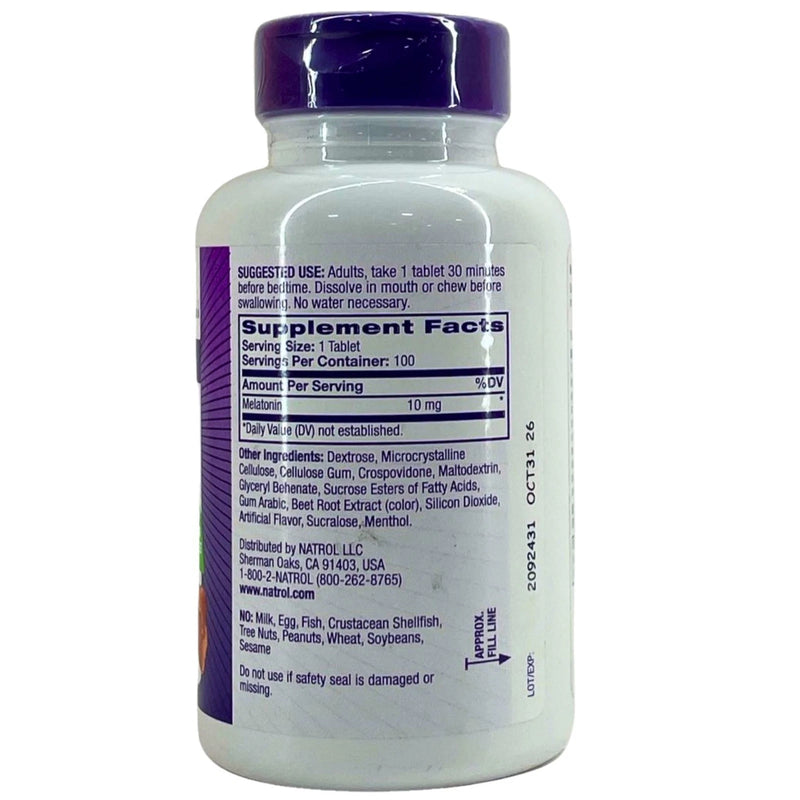 Natrol Melatonin 10mg Fast Dissolve 100 Tablets 7 Pack New Exp 09/2026