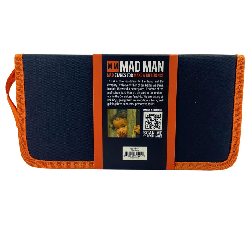 Mad Man Checkers Magnetic Travel Game Set Zippered Pouch Portable 2 Pack New