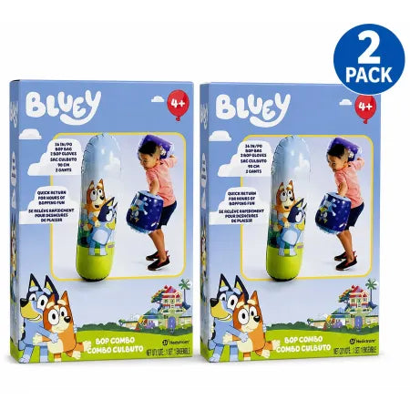 Bluey 36" Inflatable Bop Bag and Bop Gloves Combo Set Hedstrom 2 Pack Bundle
