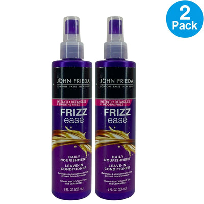 John Frieda Frizz Ease Daily Nourishment Leave-In Conditioner 8 Oz 2 Pack New