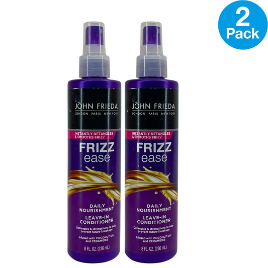 John Frieda Frizz Ease Daily Nourishment Leave-In Conditioner 8 Oz 2 Pack New