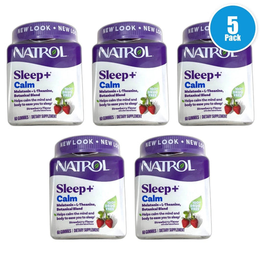Sleep+ Calm Melatonin Gummies Adults Strawberry 60ct Exp 04/27 Pack of 5 New