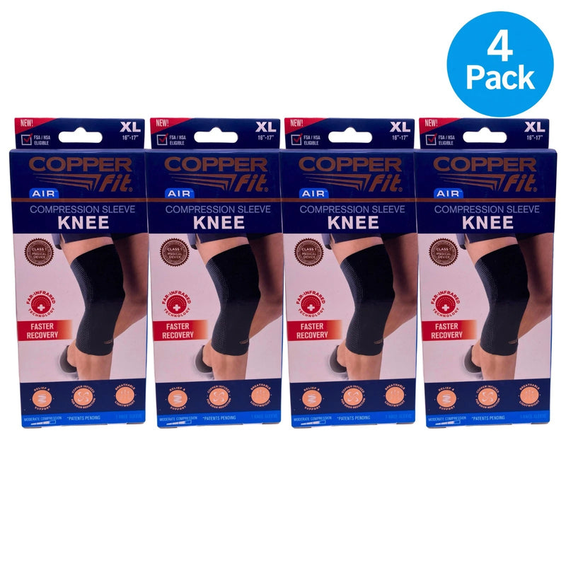 Copper Fit AIR Compression Knee Sleeve Far-Infrared Technology XL 16"-17" 4 Pack