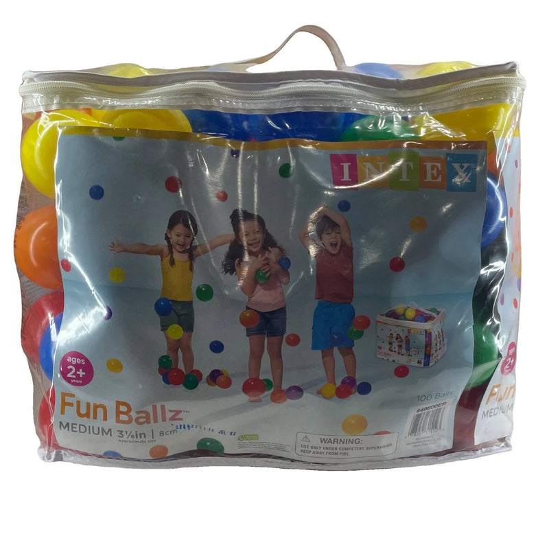 Intex Fun Ballz Medium 3.125 in Multicolor 100 Balls 1 Pack New