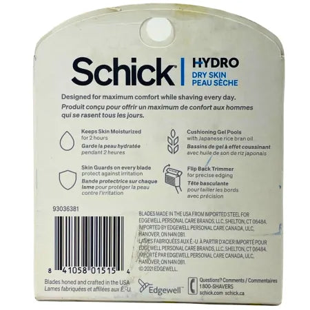 Schick Hydro Skin Comfort Dry Skin Razor Refills - 8ct - 4 Pack