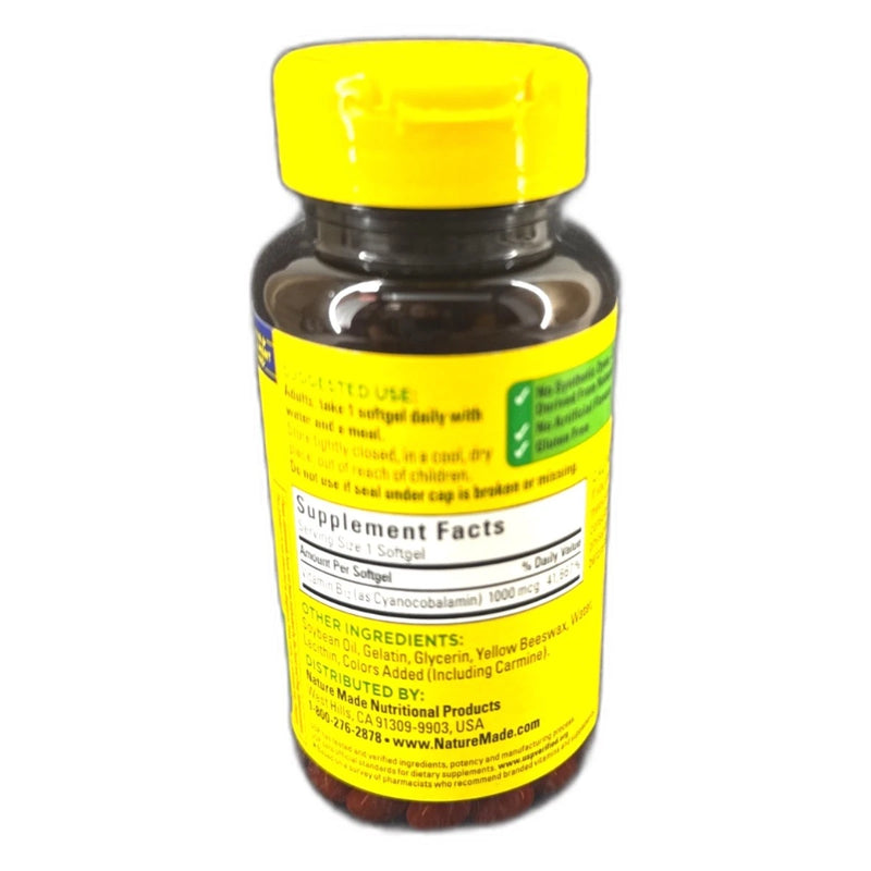 Nature Made Vitamin B12 Softgels Energy 180 Total Exp 05/27 Pack of 2 New