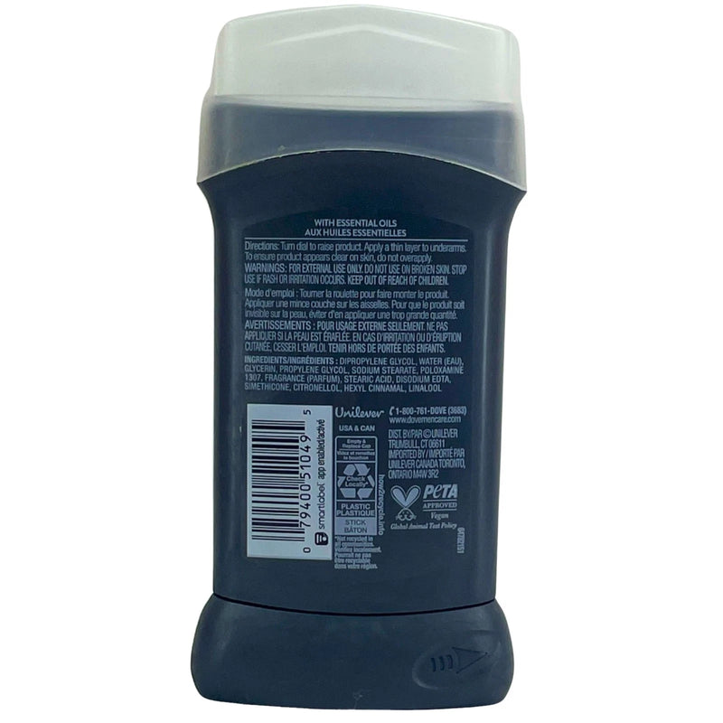 Dove Men+Care Aluminum Free Deodorant Stick Moon Oasis Spices & Woods 3.0 Oz 4 P