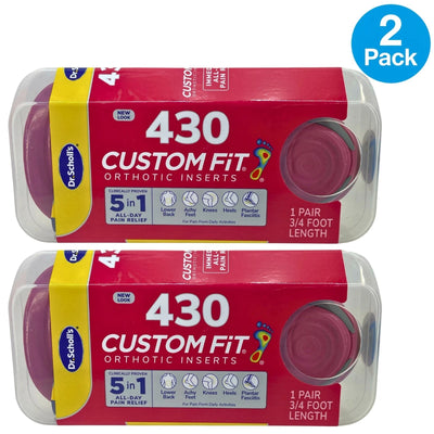 Dr. Scholl's Custom Fit Orthotic Inserts 430 5-in-1 All-Day Pain Relief 2 Pack