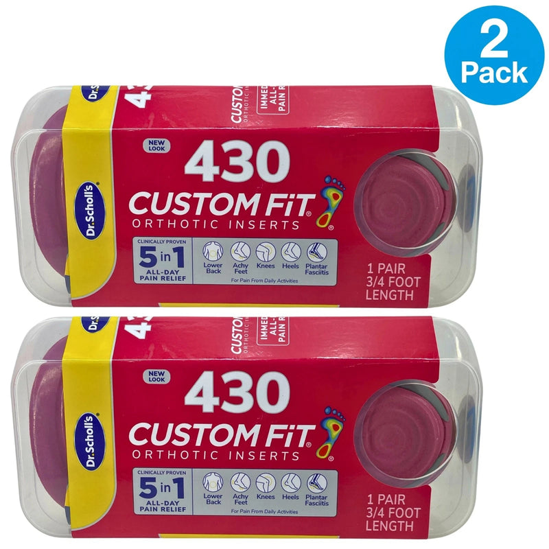 Dr. Scholl's Custom Fit Orthotic Inserts 430 5-in-1 All-Day Pain Relief 2 Pack
