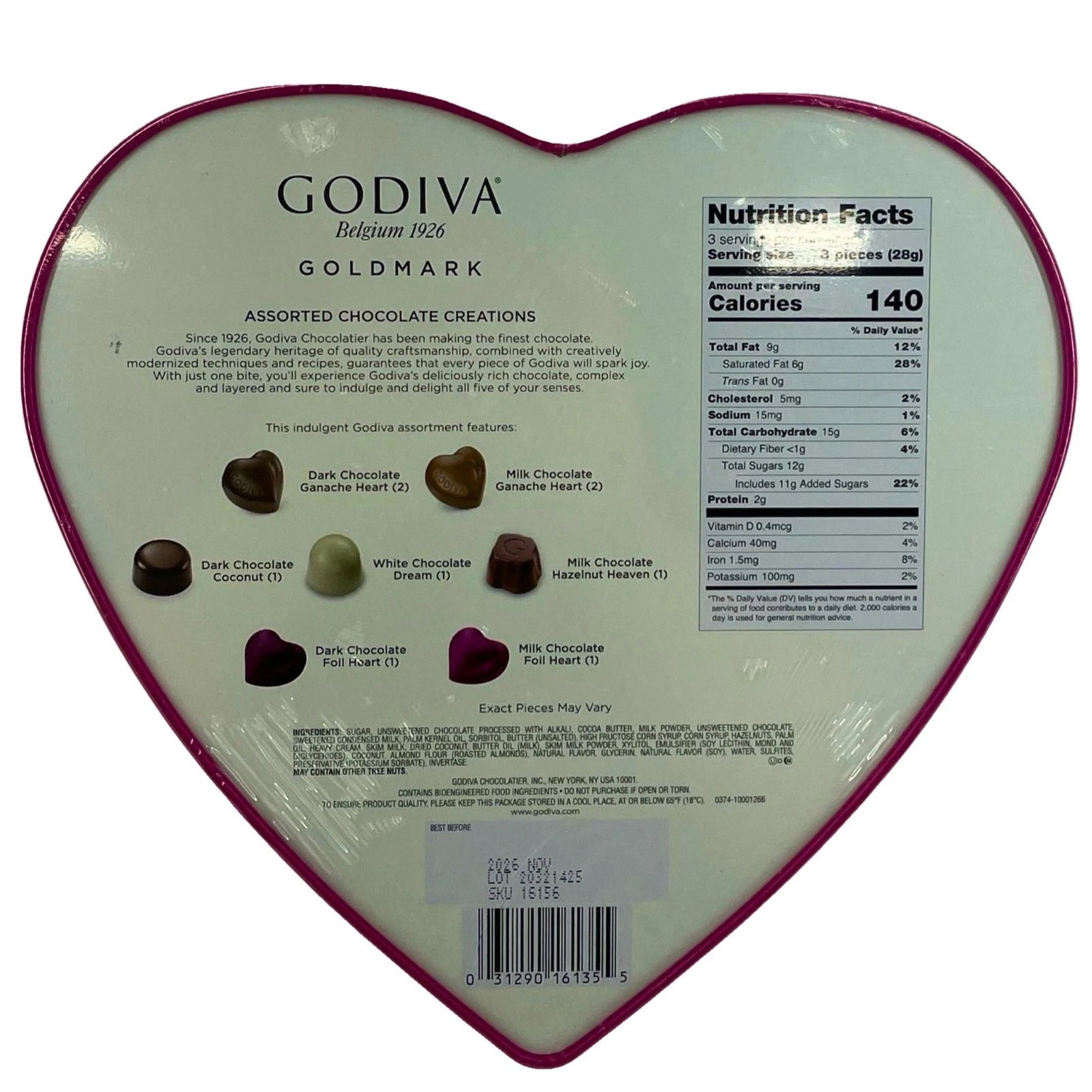 Godiva Goldmark Assorted Chocolate Creations 2.9 Oz 3 Pack New