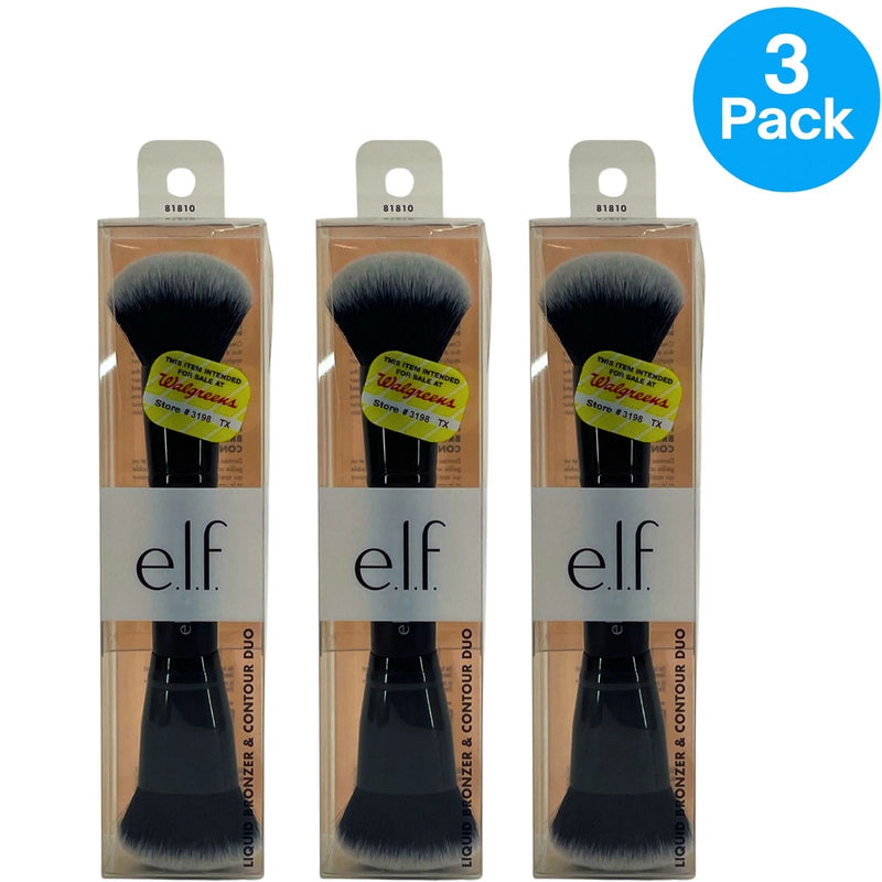 e.l.f. Liquid Bronzer & Contour Duo Brush 3 Pack New