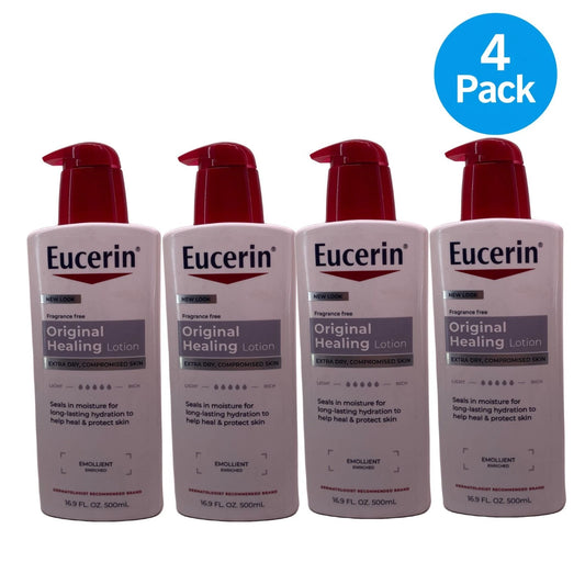 Eucerin Original Healing Lotion Fragrance Free 16.9 oz 4 Pack New