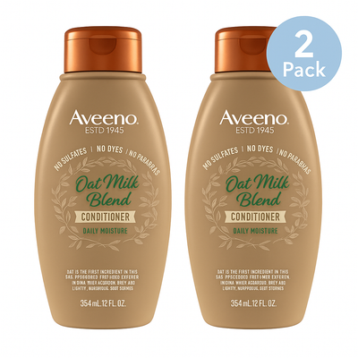 Aveeno Scalp Soothing Oat Milk Conditioner 12oz bottles pack of 2 for dry itchy scalp relief