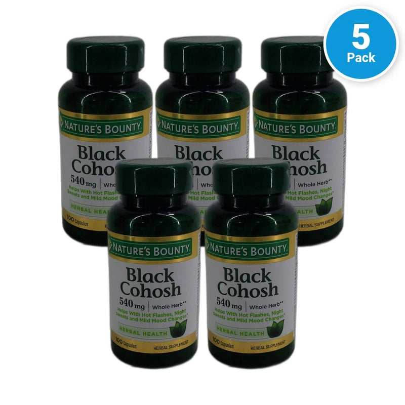 Nature's Bounty Black Cohosh Capsules Herbal 500 Total Exp 01/29 Pack of 5 New