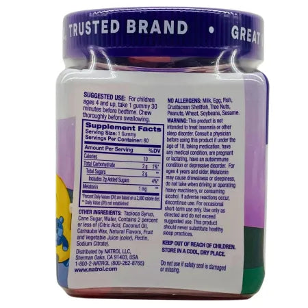 Natrol Kids Melatonin 1mg Gummies 60 ct - 1 Pack - New