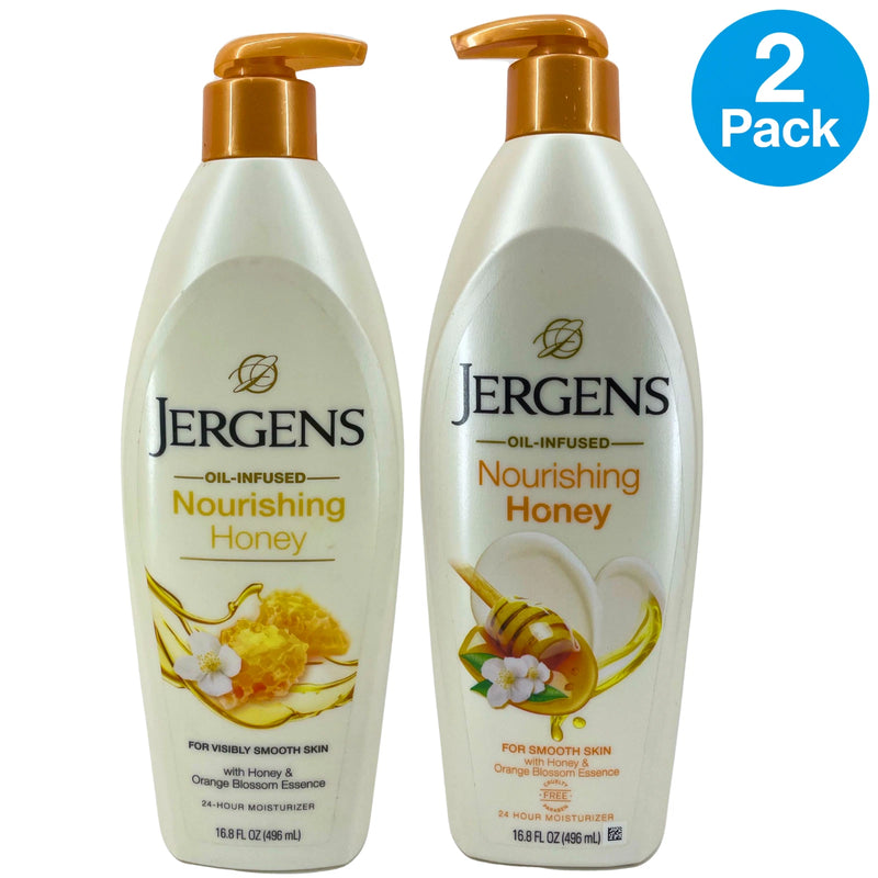 Jergens Oil-Infused Nourishing Honey Lotion 16.8 oz 2 Pack New