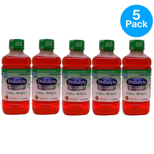 Pedialyte AdvancedCare Immune Support Cherry Punch 33.8 fl oz bottles 5-pack