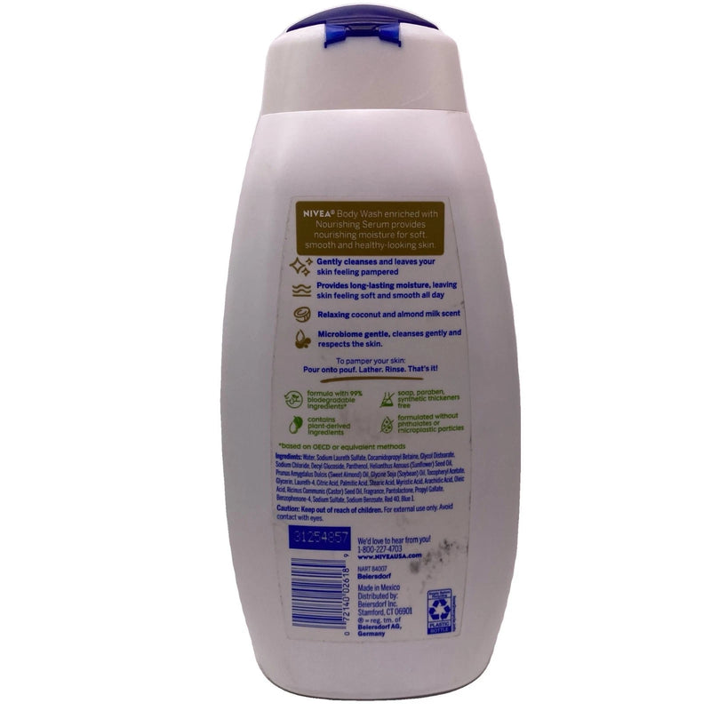 Nivea Pampering Body Wash Coconut Almond Milk 20 Fl Oz 7 Pack New