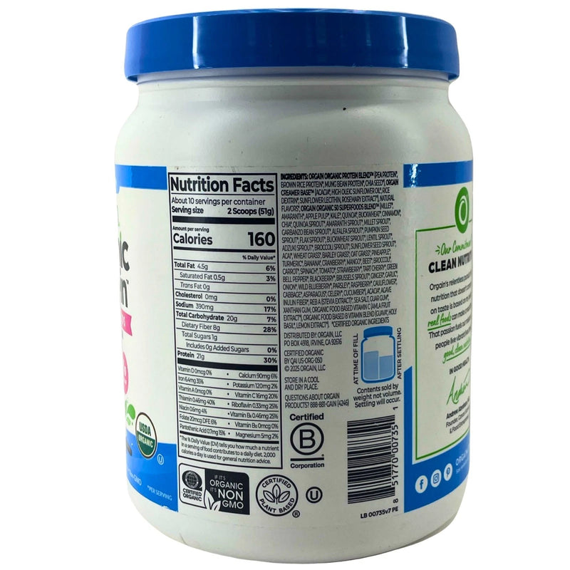 Orgain Organic Protein + 50 Superfoods Powder Vanilla Bean 1.12lb 2 Pack