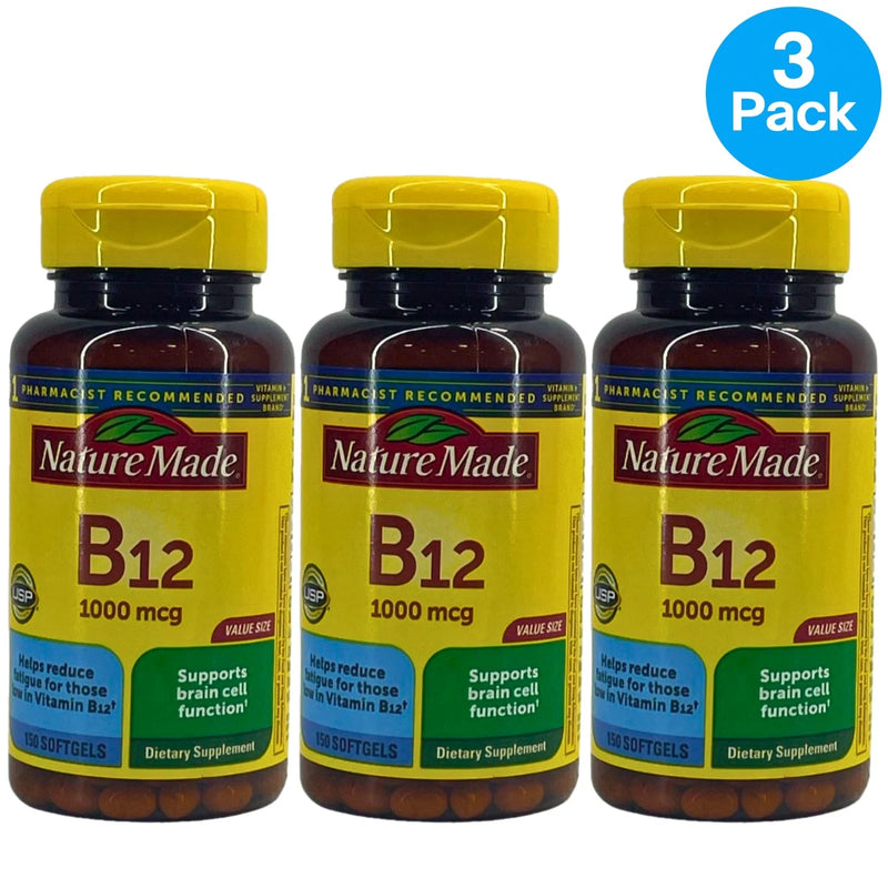 Nature Made Vitamin B12 1000 mcg Cellular Energy Support 150 Softgels Exp 05/27