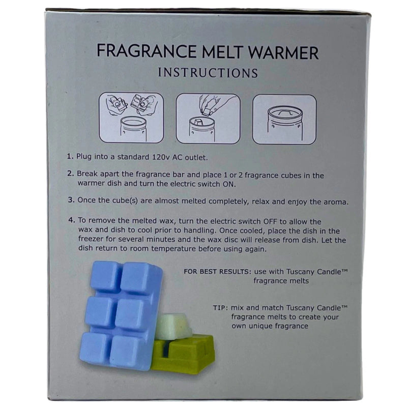Tuscany Candle Fragrance Melt Warmer White Mosaic Glass Electric 1 Pack New