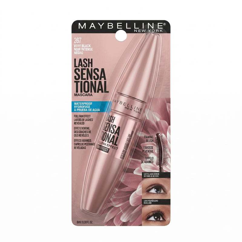 Maybelline Lash Sensational Waterproof Mascara 267 Very Black 5 Pack New