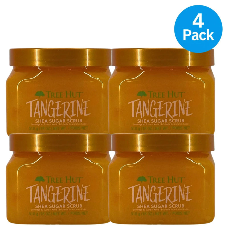 Tree Hut Tangerine Shea Sugar Scrub Vitamin C & Salicylic Acid 18oz 4 Pack New