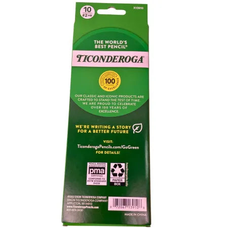 Ticonderoga #2 HB Striped Sharpened Pencils 10 Count 6 Pack New