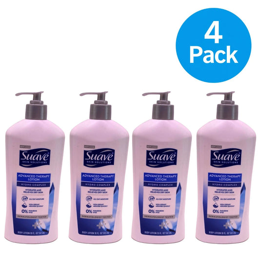 Suave Advanced Therapy Body Lotion Hydro Complex for Dry Skin 18oz bottle 4 pack bulk